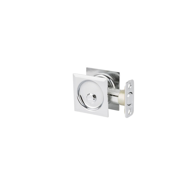 Kwikset Square Privacy Pocket Door Lock Bright Chrome Finish 335SQT-26 - main